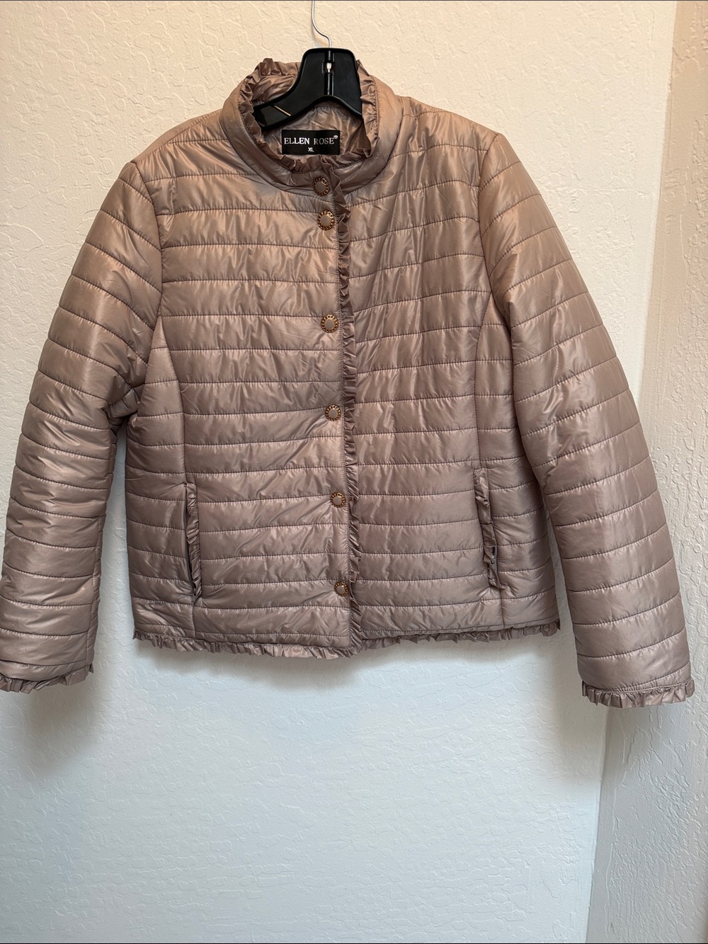 Taupe Quilted Puff Jacket